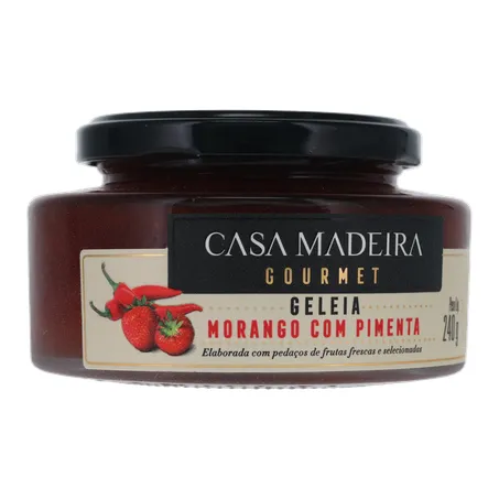Geleia de Morango com Pimenta Casa Madeira Gourmet Pote de Vidro 240gr 360-34
