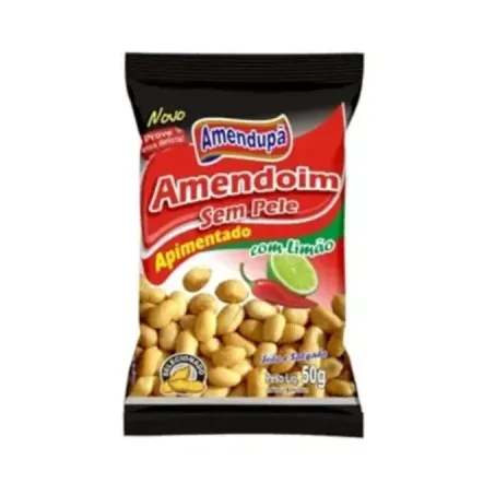 Amendoim Amendupa 50g Torrado Sem Pele Pimenta