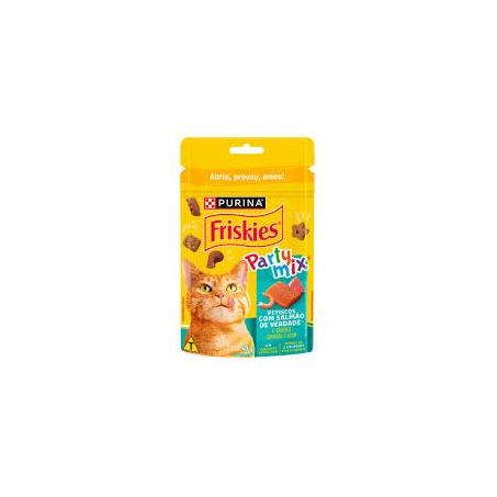 Alimento para gato friskies party mix petiscos salmão 80g
