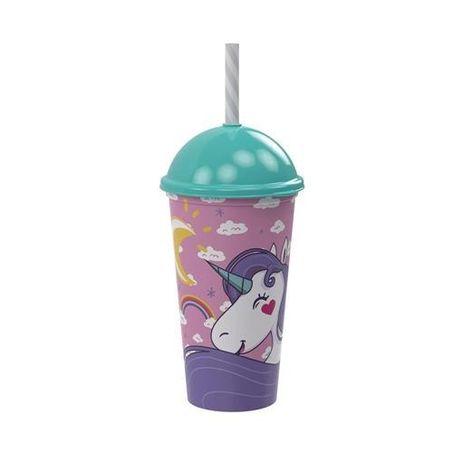 COPO SHAKE PLASUTIL 500ML UNICORNIO