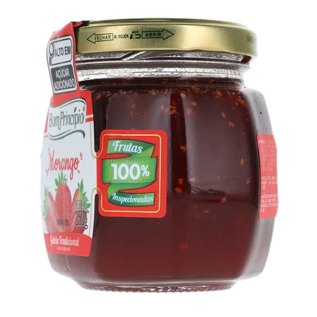 Geleia Bom Princípio Tradicional Morango Pote de Vidro 250gr 360-7