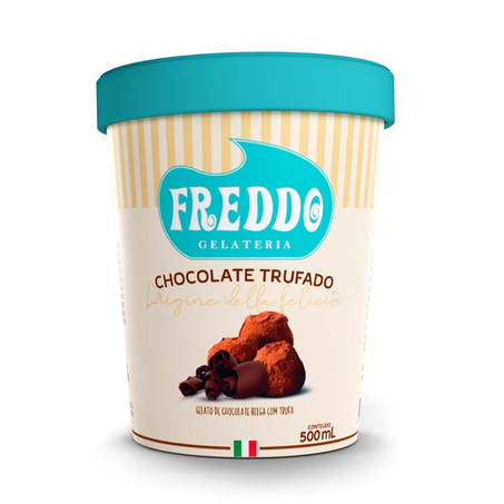 Sorvete Freddo Gelateria Chocolate Trufado Pote com  500Ml