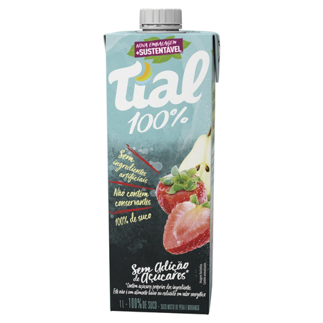 Suco Tial 100% Morango e Pera 1L