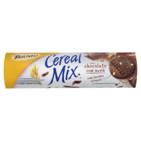 BISCOITO INTEGRAL CHOCOLATE COM AVELÃ ARCOR TRIUNFO CEREAL MIX