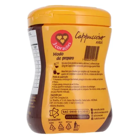 Cappuccino 3 Corações Avelã Pt 200g 360-21