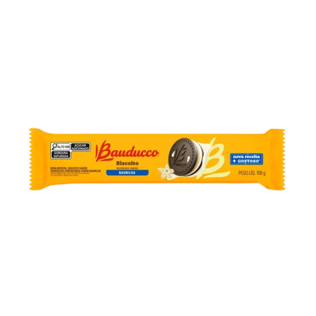 Biscoito bauducco recheado baunilha pacote 108g