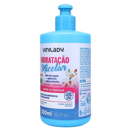 Creme de Pentear Vinilady Hidratação Micelar Frasco 300ml 360-3