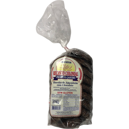 Biscoito recanto colonial 270g amendoim e chocolate