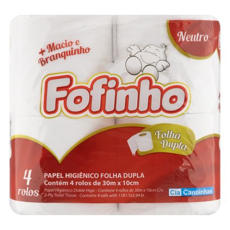 PAPEL HIGIÊNICO FOLHA DUPLA NEUTRO FOFINHO