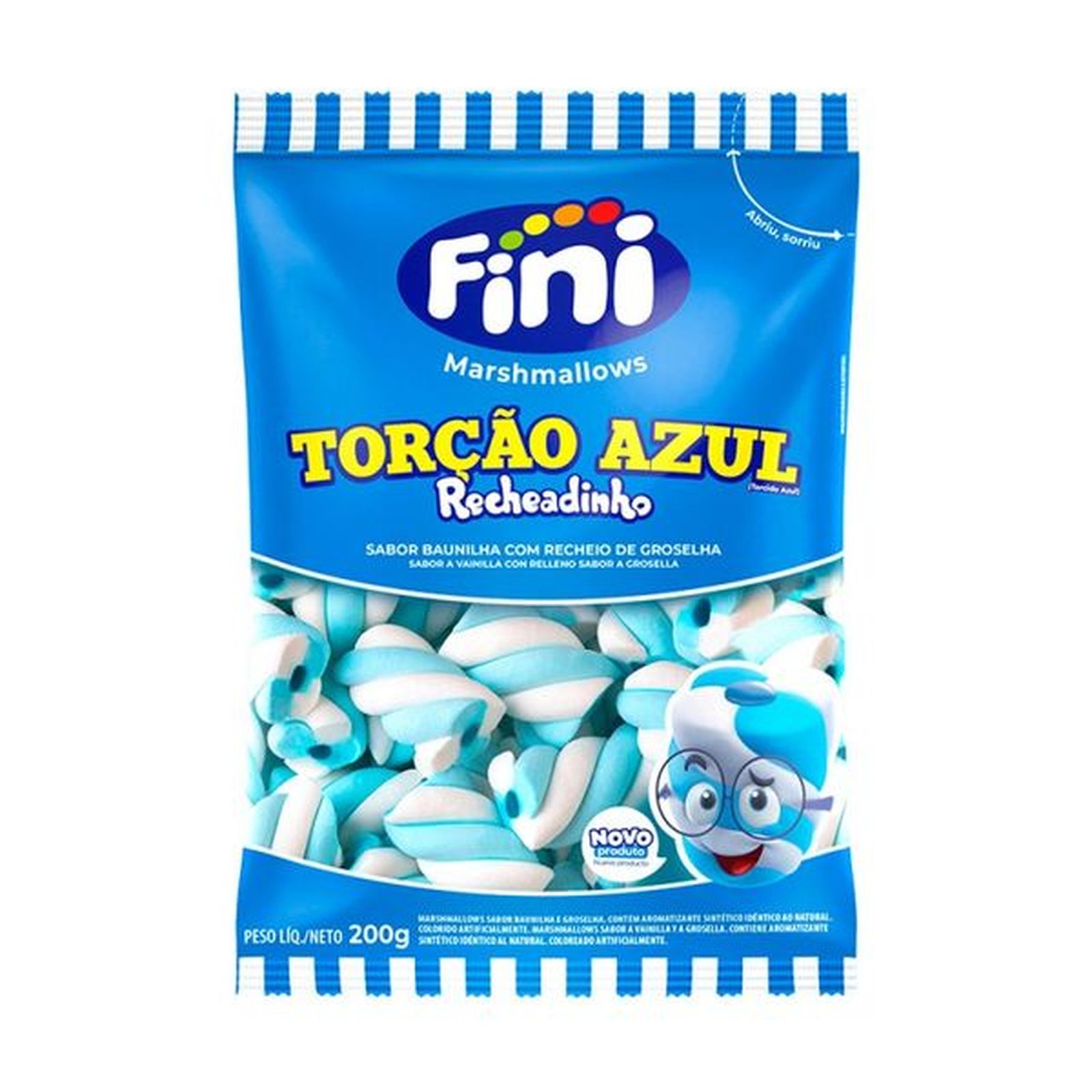 marshmallow  Marshmallow Fini Azul e Branco Recheado 200g | Viezzer Supermercados