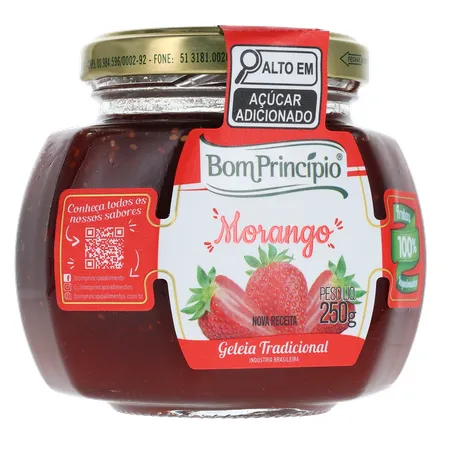 Geleia Bom Princípio Tradicional Morango Pote de Vidro 250gr 360-34