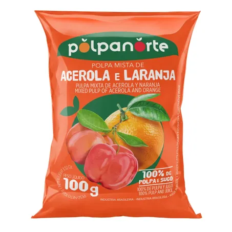 POLPA DE ACEROLA CENOURA LARANJA 100G -POLPA NORTE