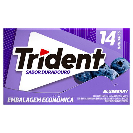 Trident blueberry embalagem econômica 25,2g