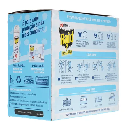 Repelente Raid Family Sem Cheiro Aparelho com Refil 32,9Ml 360-13