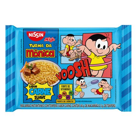 Macarrão instantâneo lámen carne suave turma da mônica nissin miojo