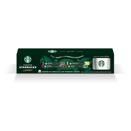 Kit Café em Cápsula House Blend  Verona  Colombia  Blonde Espresso Roast 100 Arábica Starbucks 10 Cápsulas Cada Grátis Caneca