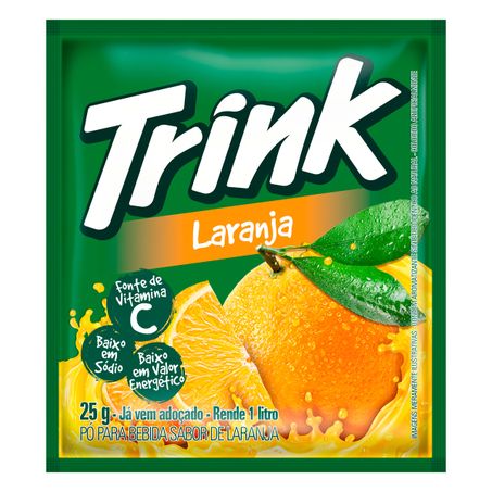 Refresco em pó laranja trink