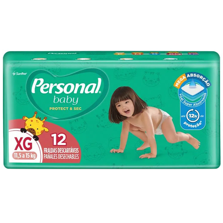 FRALDA PERSONAL BABY PROTECT JUMBINHO XG 12UN