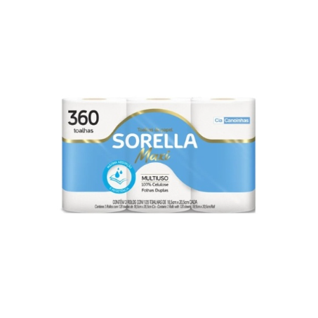 PAPEL TOALHA SORELLA C/3 MAXI C/360 FLS
