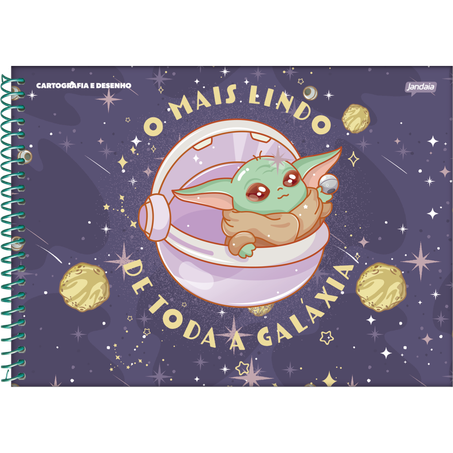 Caderno desenho jandaia esp grogu 80fls