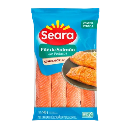 FILÉ DE SALMÃO PEDAÇOS SEARA 500G