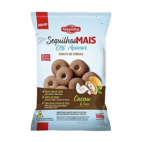 SEQUILHOS CACAU S/LACTOSE S/GLUTEN NAZINHA 120 G  