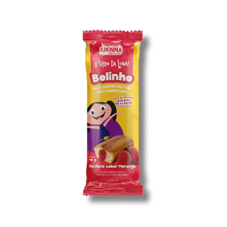 Bolinho Aminna Sem Glúten Baunilha Com Recheio De Morango Pacote 40g 
 