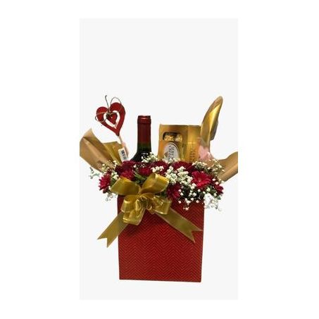 Flor arranjo especial vinho