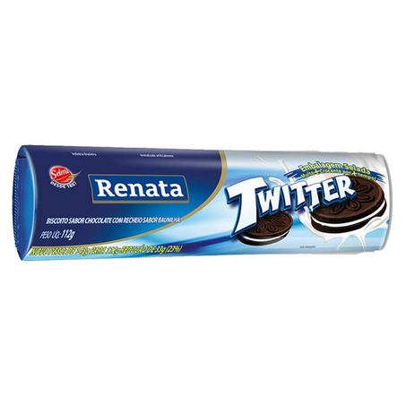 Biscoito rech renata 112g twitter chocolate baunilha