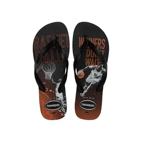 SANDÁLIA HAVAIANAS ATHLETIC SUNSET PRETO E LARANJA TAMANHO 41/42