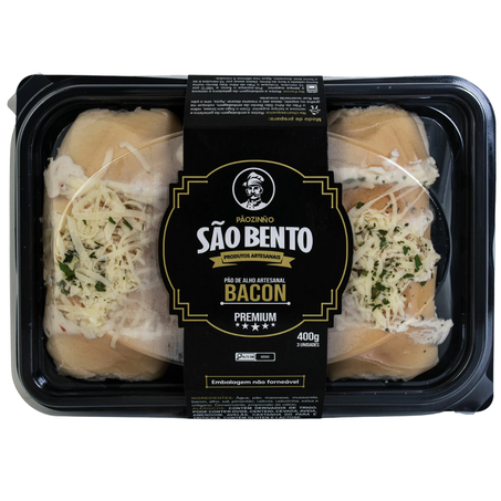 Pao de alho sao bento bacon 400g c/03un