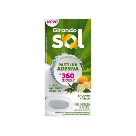 GIRANDO SOL PASTILHA ADESIVA ENCANTO CITRICO 9 G  