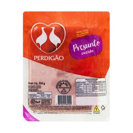 Presunto cozido fat perdigao vacuo 200g**