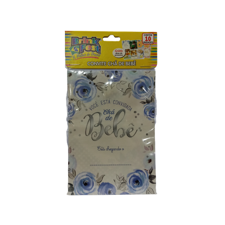 CONVITE CHA BEBE BRINK FEST MOD13 C/10UN