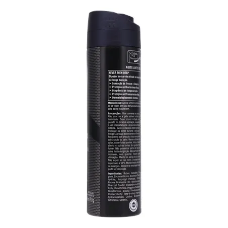 DESOD.NIVEA AERO 150ML DEEP CARVAO ATIVO MASC 360-12
