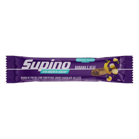 Barra de Frutas Banana e Açaí Cobertura Chocolate ao Leite Supino
