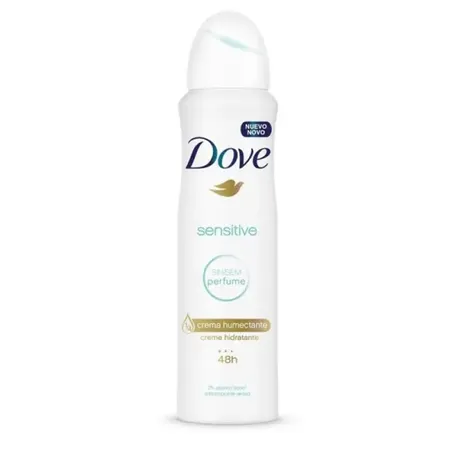Desodorante Antitranspirante Aerosol Dove Sensitive Feminino sem Perfume 48h 150ml