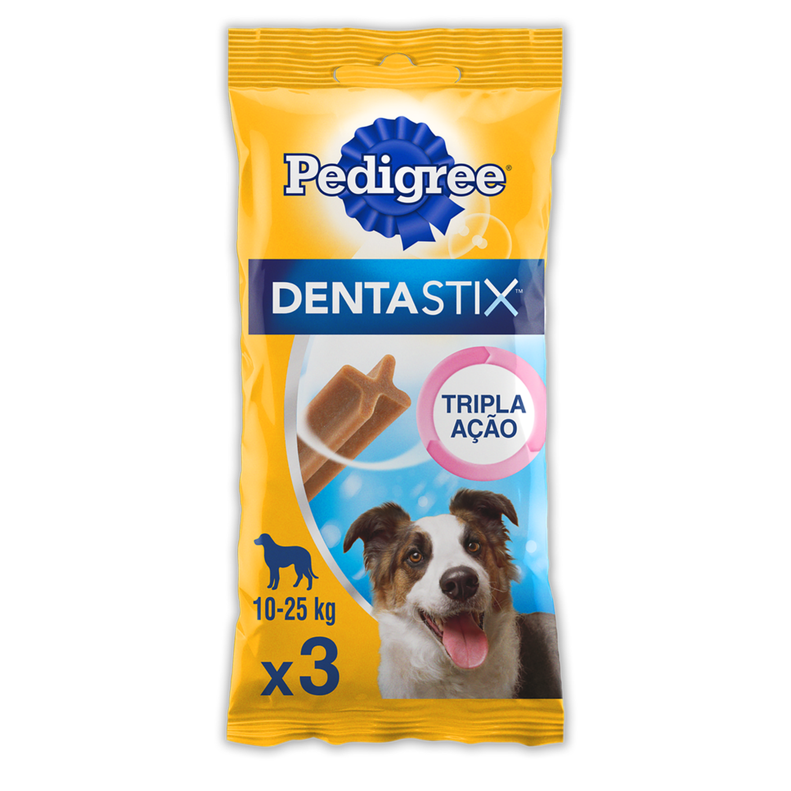 Petisco para Cães Adultos Raças Médias Pedigree Dentastix Pacote 77g com 3 Unidades