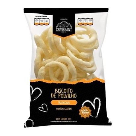 Biscoito Casa Do Croissant Polvilho Tradicional Pacote 80g 
 