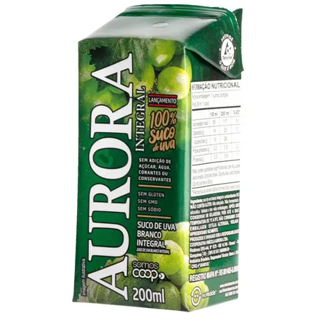 SUCO DE UVA BRANCA 200ML - AURORA