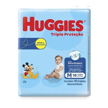 Fralda huggies tripla protecao jumbinho m 16un