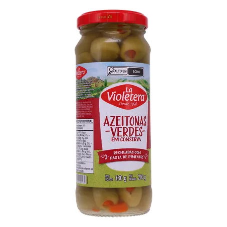 Azeitona Verde La Violetera Pasta de Pimentão Vidro 200G 360-34