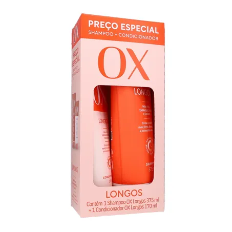 Kit Shampoo com 375Ml  Condicionador com 170Ml Ox Longos 360-34