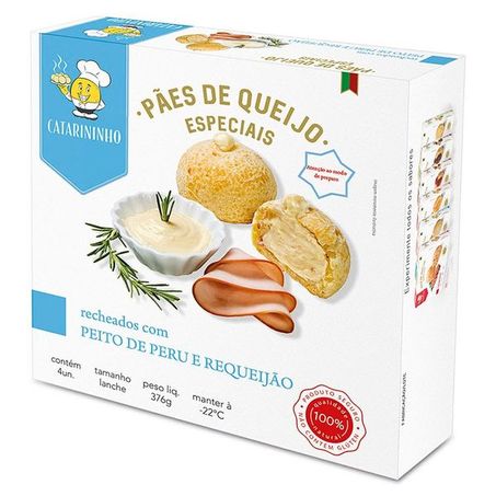 Pao queijo peito de peru catarininho 376g