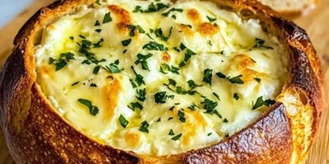 brie-assado-com-manteiga-de-alho-na-tigela-de-pao