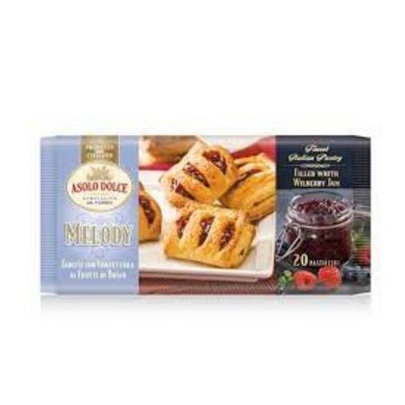 Biscoito asolo folhado recheio geleia de frutas silvestre 100g