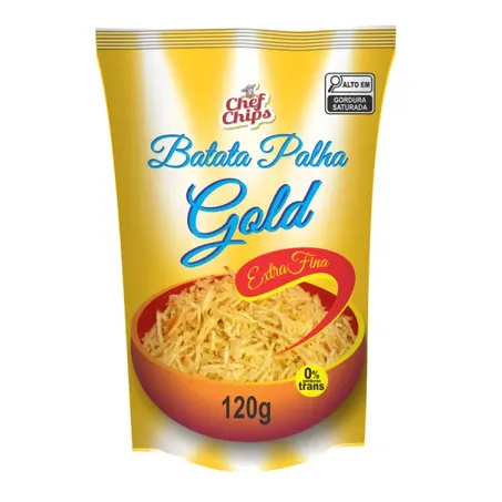 Batata Palha Chef Chips Gold Extra Fina Pacote 120g 
 
