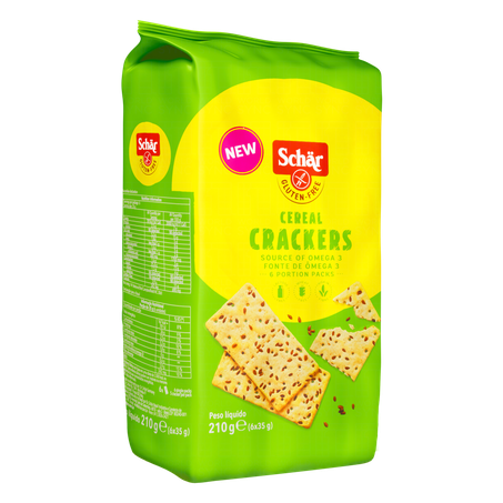 Biscoito crackers schar multigrãos sem glúten 210g