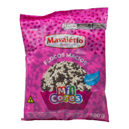 FLOCOS MACIOS MESCLADO MIL CORES 500G MAVALÉRIO