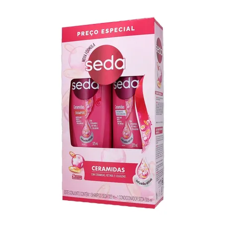 Kit Shampoo + Condicionador Seda Ceramidas Caixa com 2un - 650ml 360-2